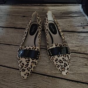 Vis aVis Leopard Print Women's Flats with Black Accent 7m Excellent Cond